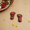 Diwali Decor Handpainted Wooden Mata Charan (Pair) Online 