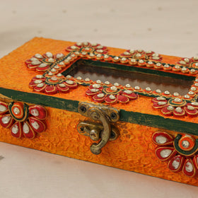 Diwali decor handpainted wooden multipurpose box 06