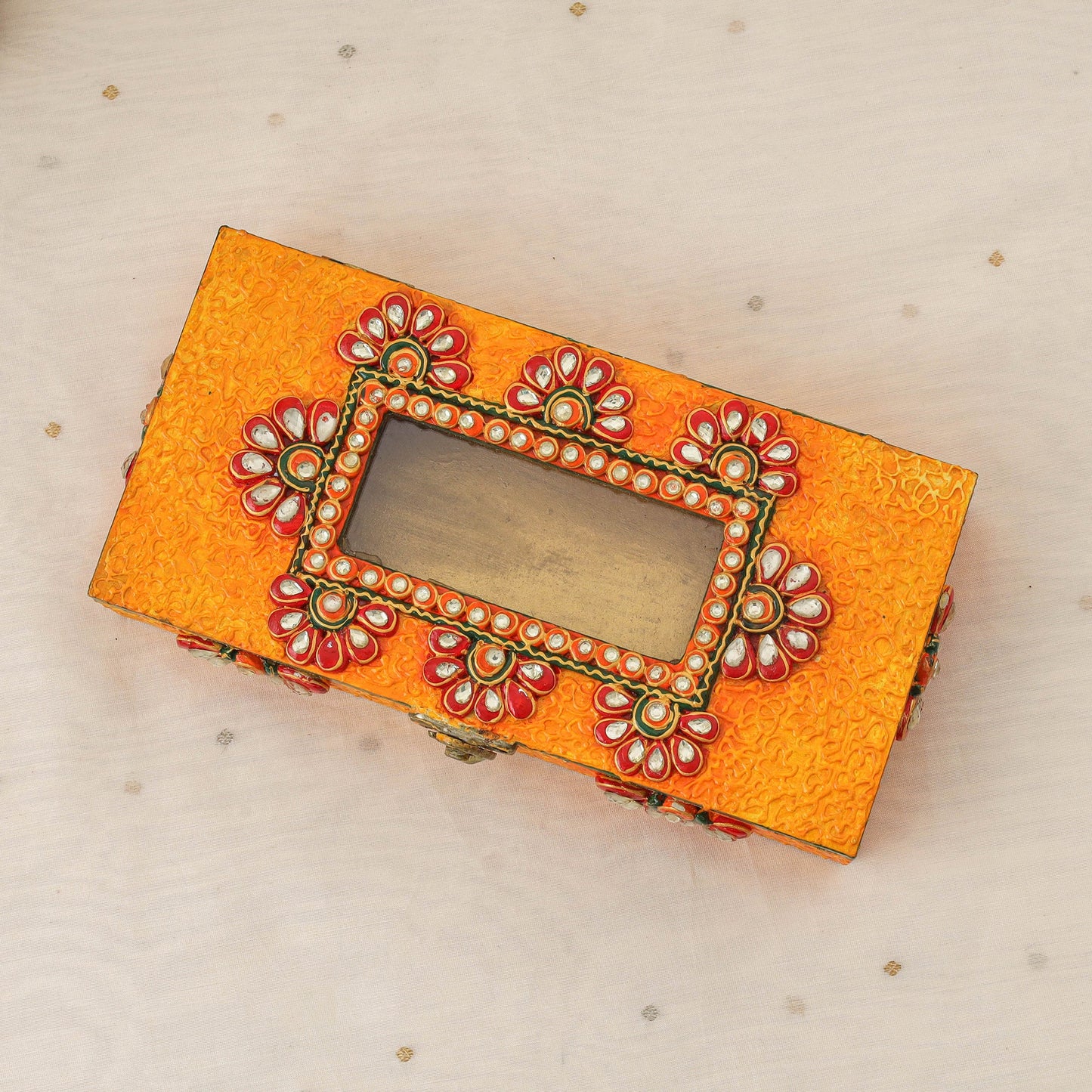 Diwali decor handpainted wooden multipurpose box 06