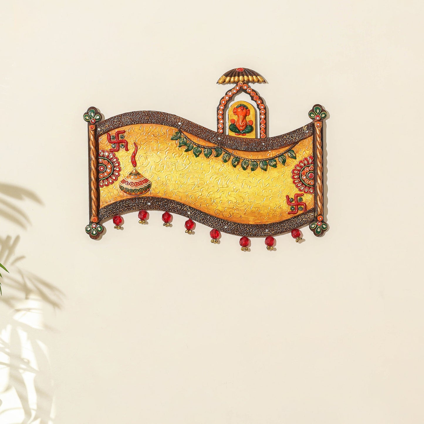 Diwali decor handpainted wooden nameplate 01 - handcrafted