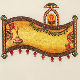 Diwali decor handpainted wooden nameplate 01 - handcrafted