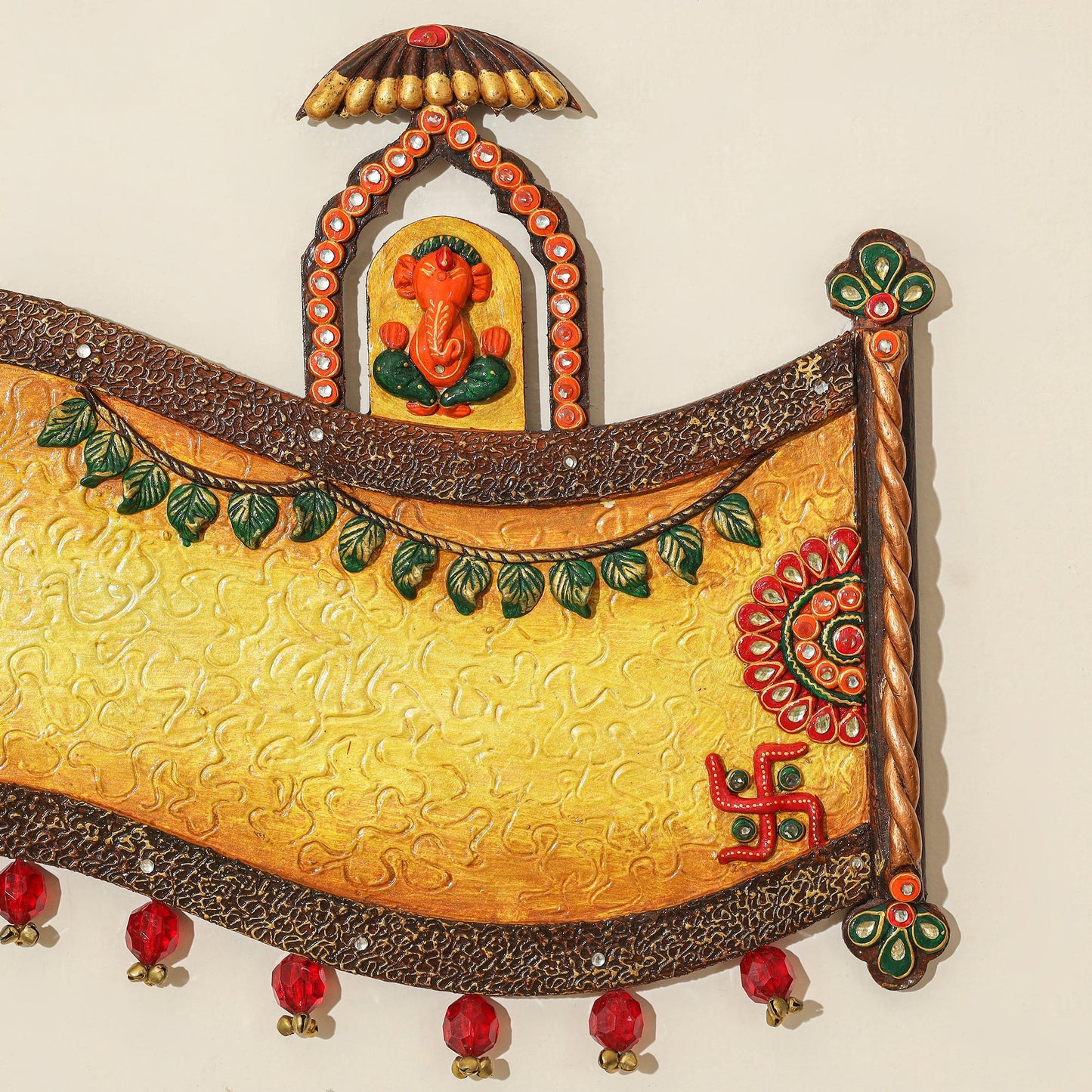 Diwali decor handpainted wooden nameplate 01 - handcrafted