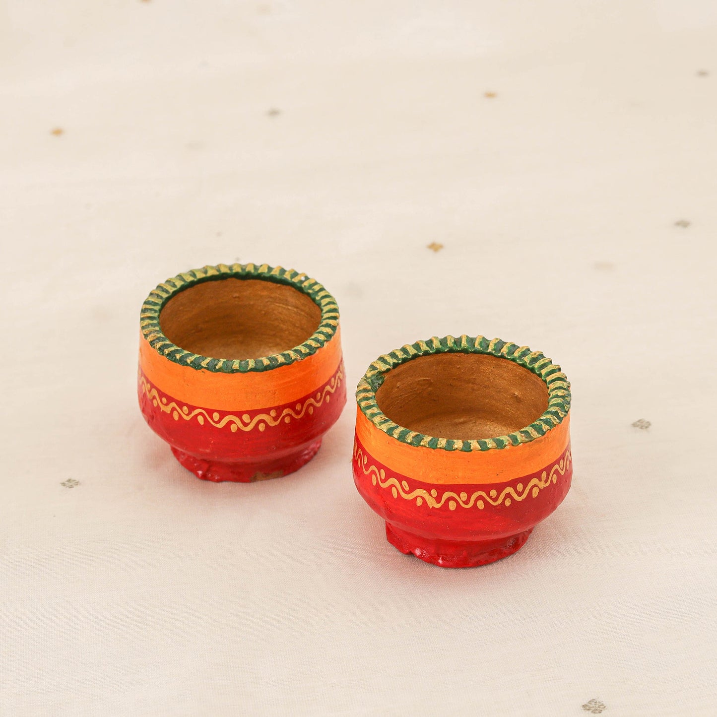 Diwali decor handpainted wooden pooja thali 03 - handcrafted