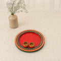 Diwali decor handpainted wooden pooja thali 03 - handcrafted