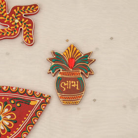 Diwali decor handpainted wooden rangoli set 10 - handcrafted