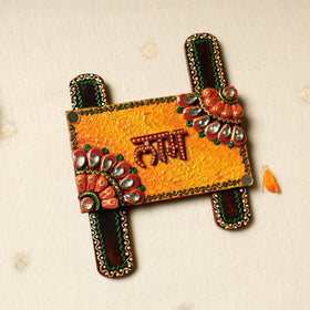 Buy Diwali Decor Handpainted Wooden Shubh Labh (Set of 2)