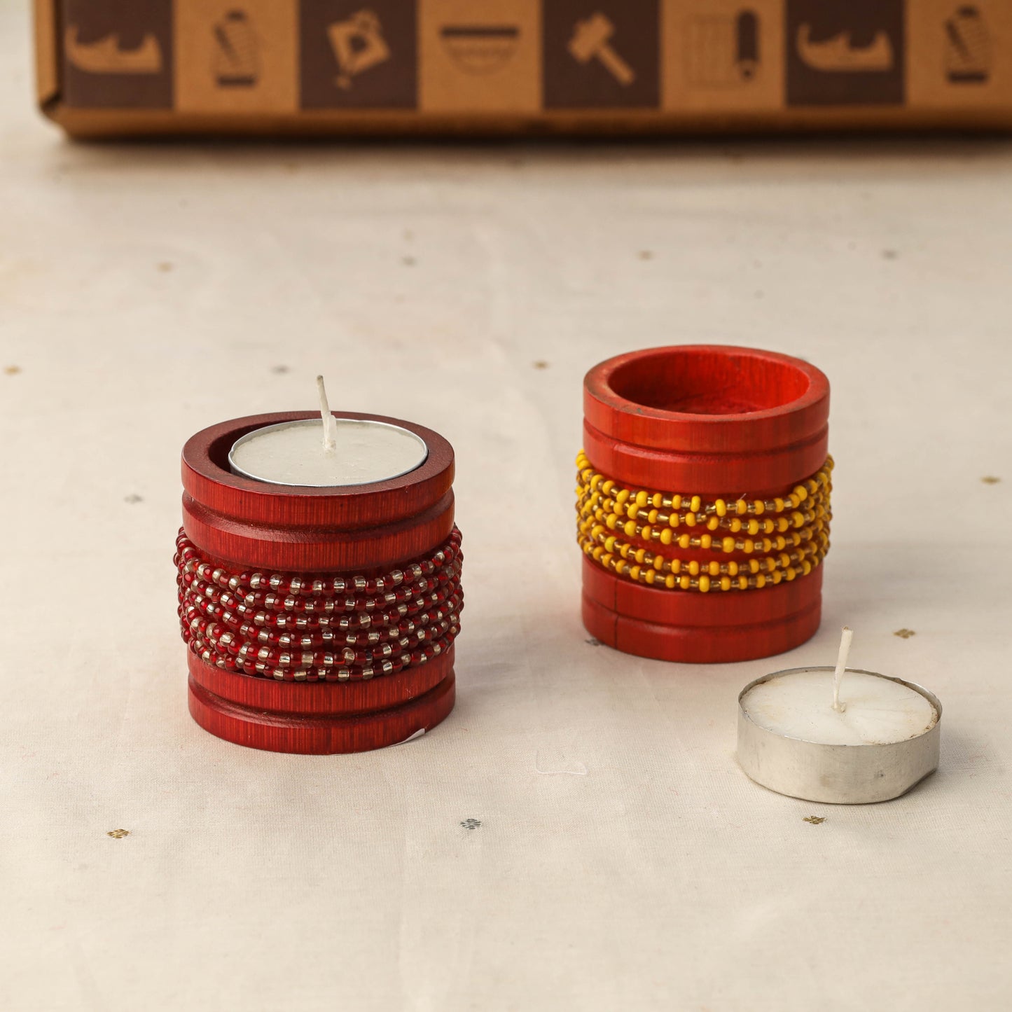 Diwali gift hamper - festive bamboo hanging & tealight