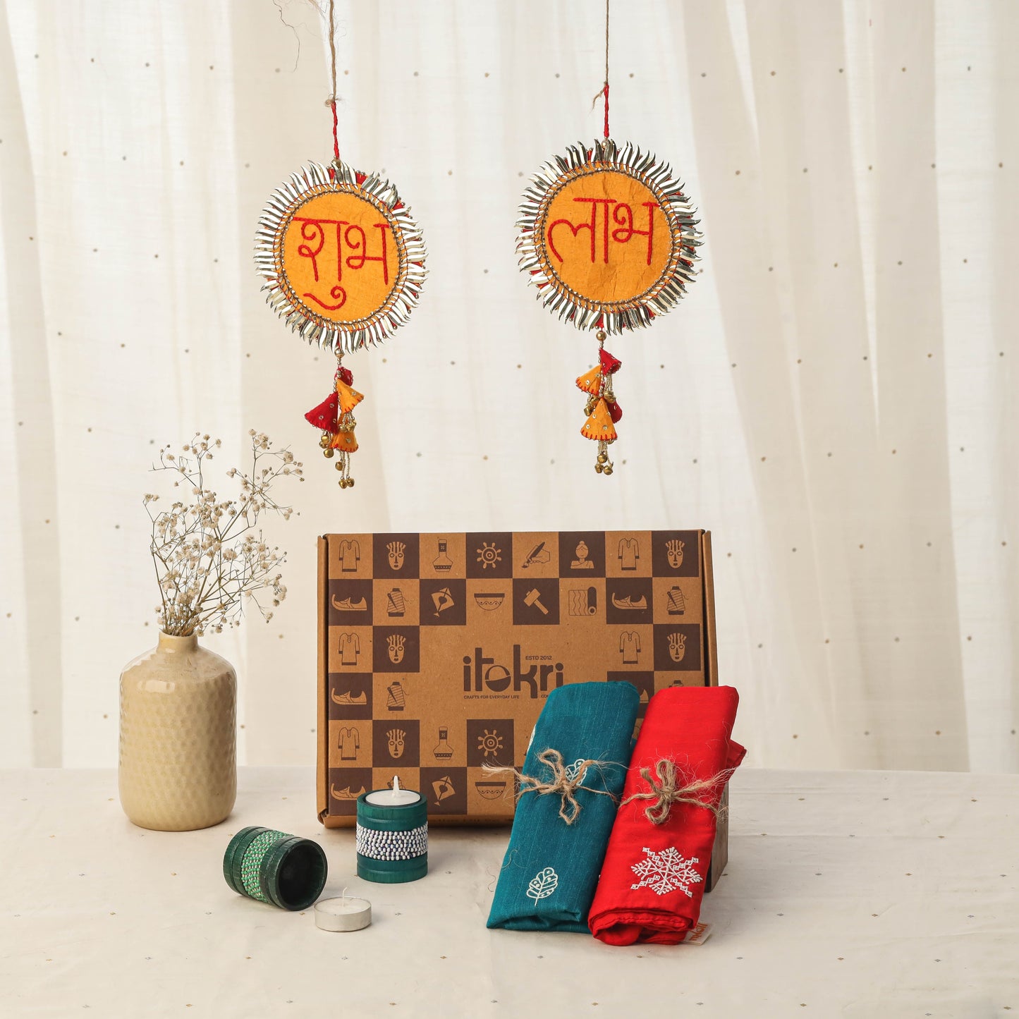 Diwali gift hamper - festive hand embroidery cushion covers