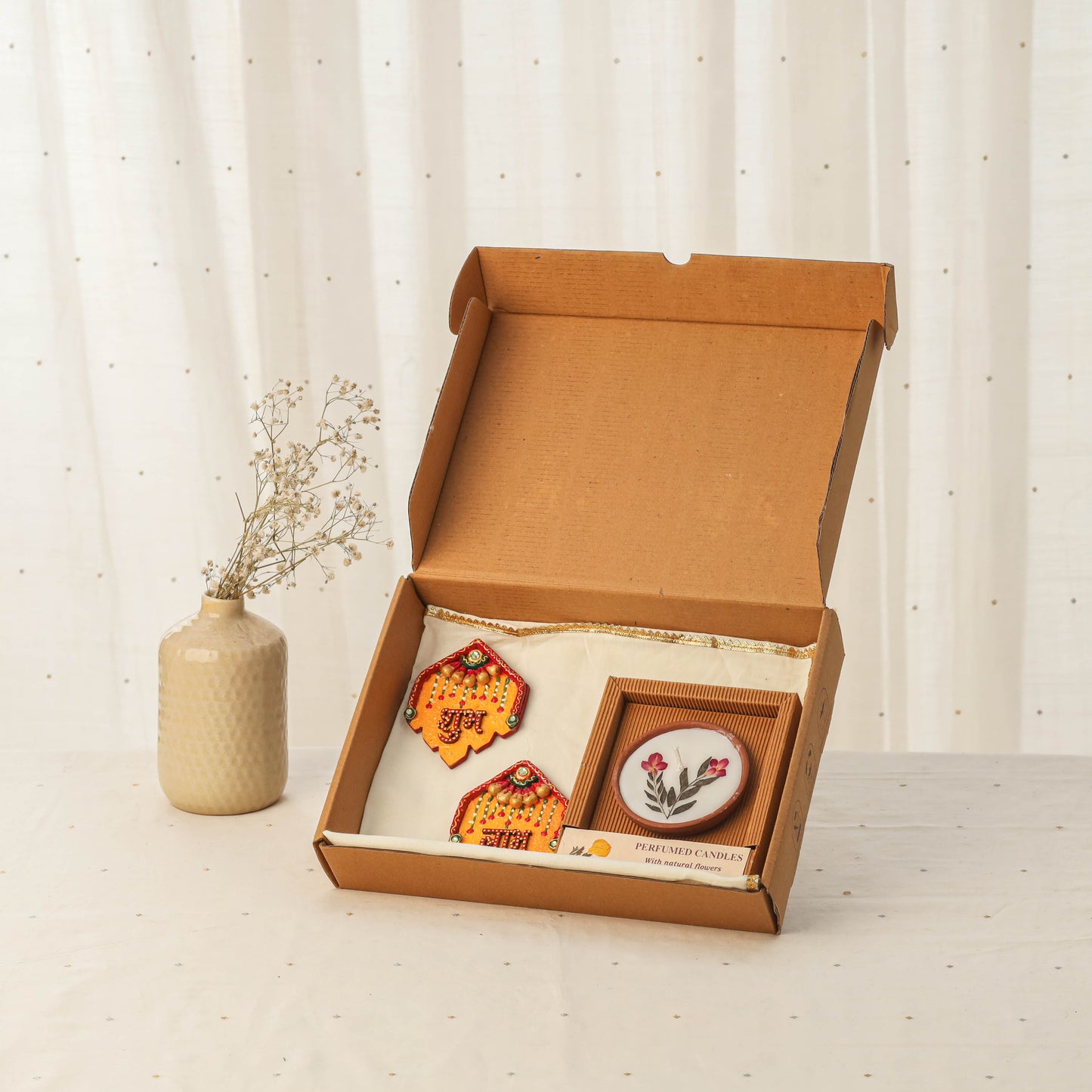 Diwali gift hamper - festive handpainted wooden shubh laabh