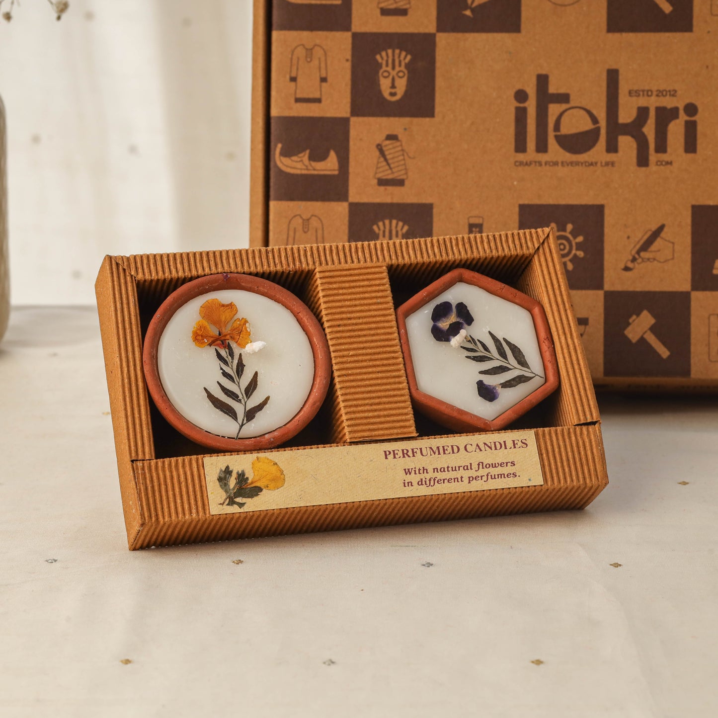 Diwali gift hamper - festive lotus wood hanging with clay