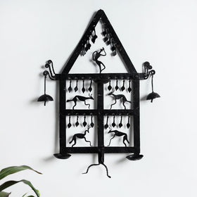 Elephant - Bastar Tribal Wrought Iron Wall Diya / Candle Stand Online in India 