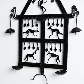 Elephant - Bastar Tribal Wrought Iron Wall Diya / Candle Stand Online in India 