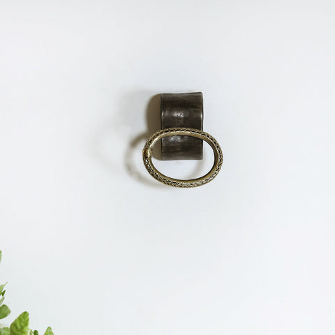  Handcarved Dokra Natural Wooden Towel Hanger (Single Piece) l iTokri.com 