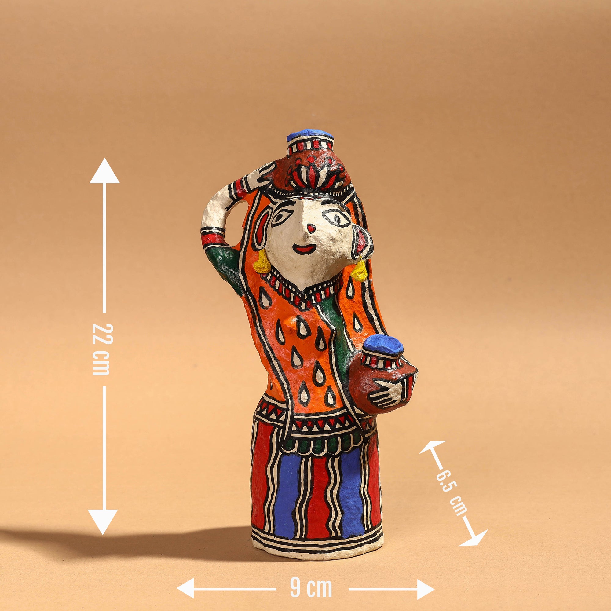 Doll - Madhubani Handpainted Paper Mache Home Decor Item