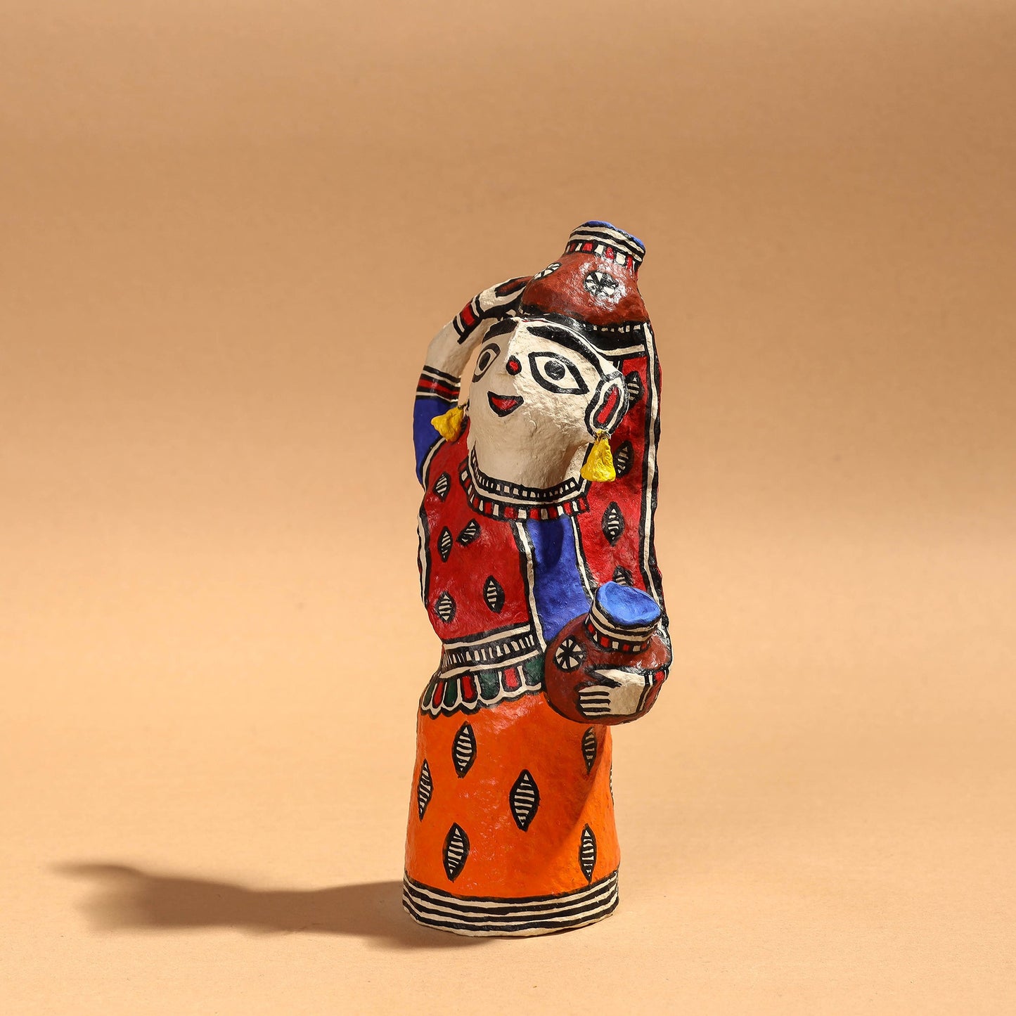 Doll - Madhubani Handpainted Paper Mache Home Decor Item