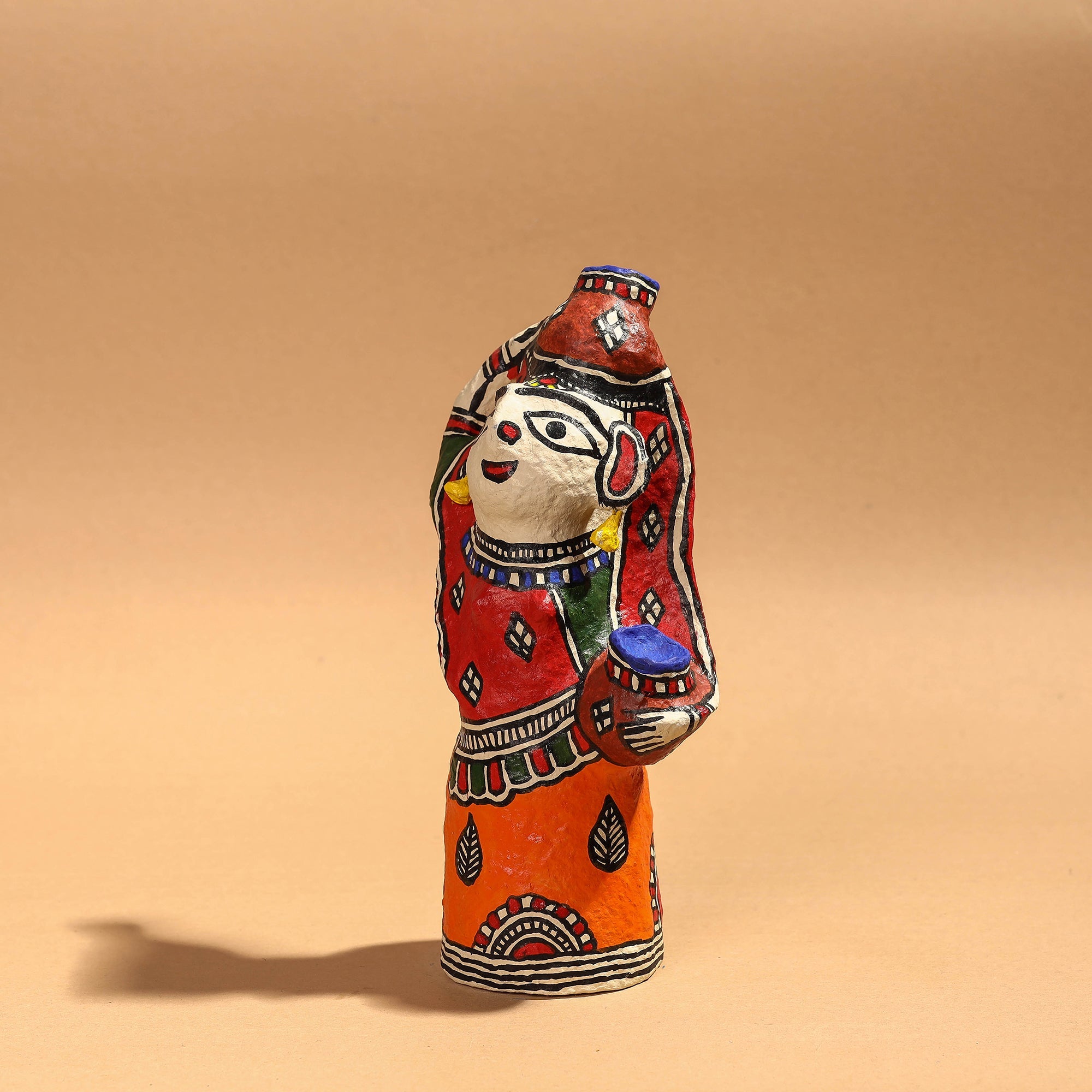  Doll - Madhubani Handpainted Paper Mache Home Decor Item 
