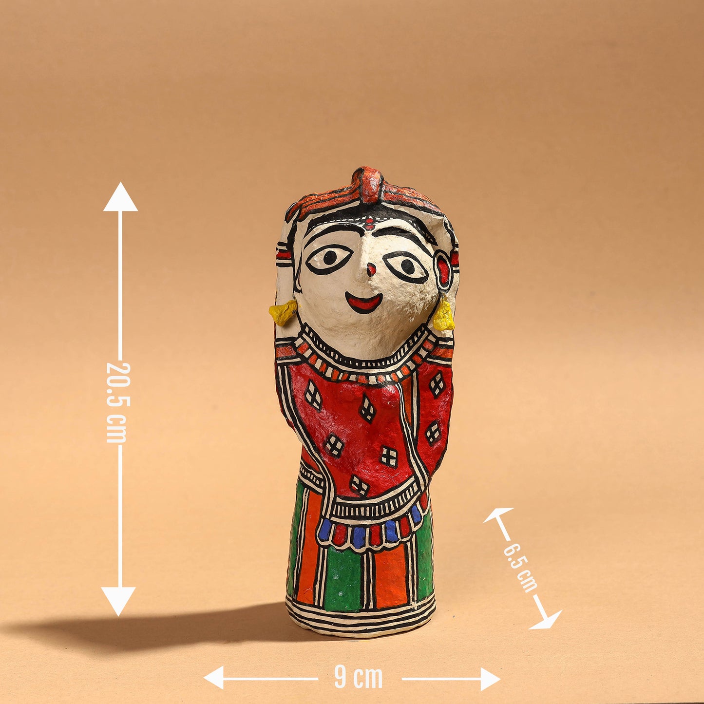  Doll - Madhubani Handpainted Paper Mache Home Decor Item 