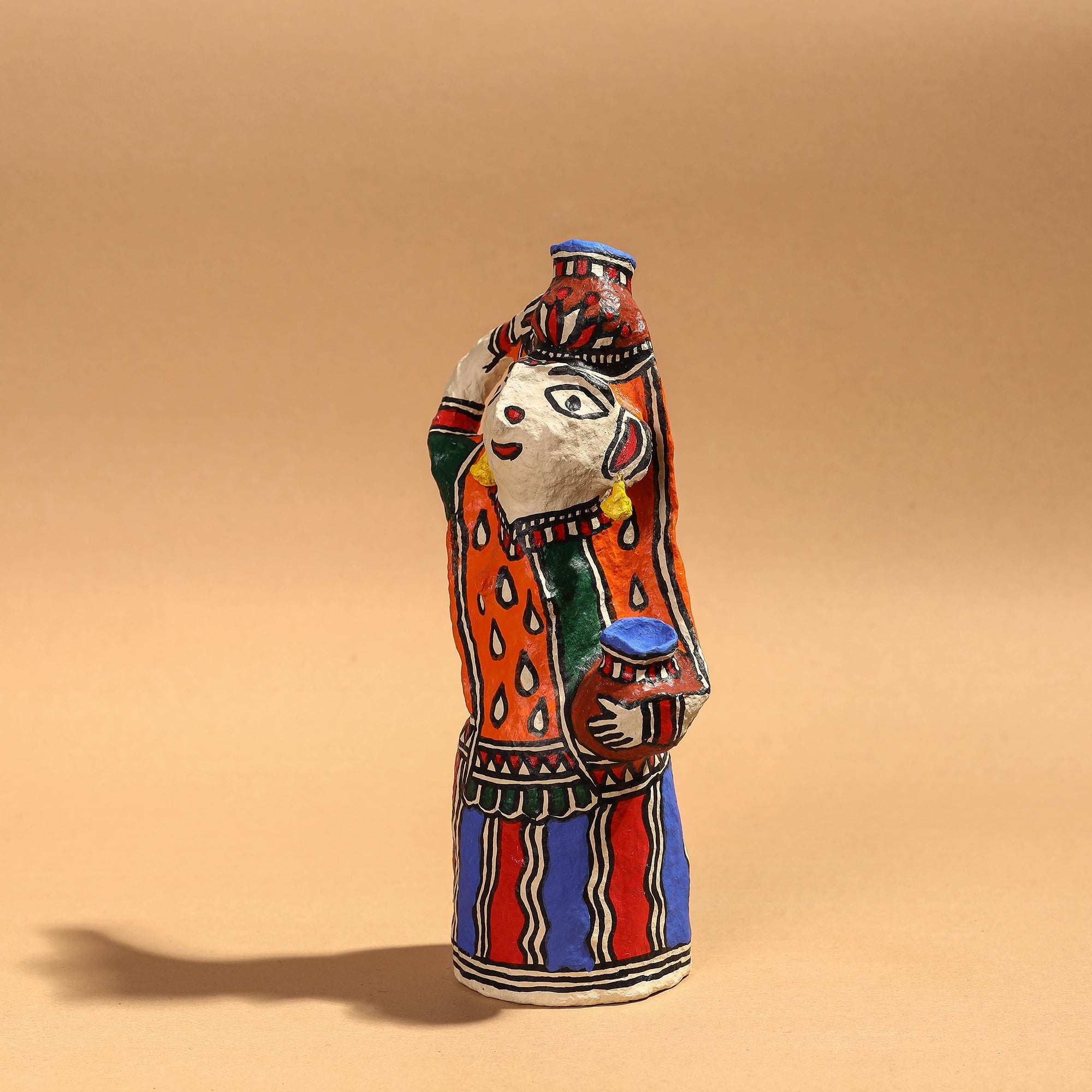 Doll - Madhubani Handpainted Paper Mache Home Decor Item