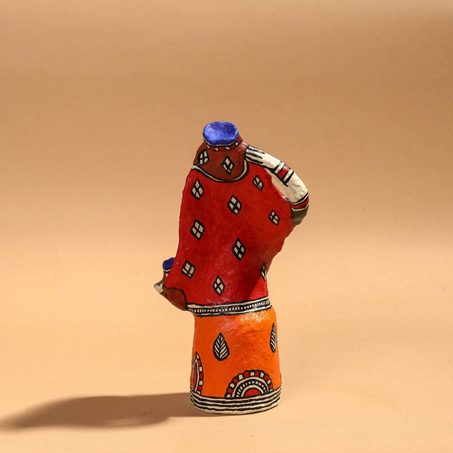  Doll - Madhubani Handpainted Paper Mache Home Decor Item 