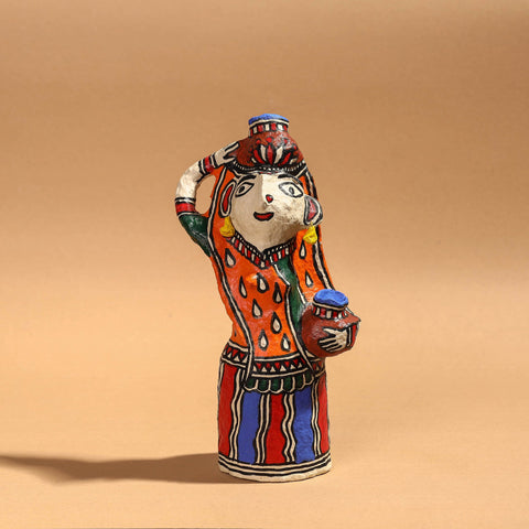 Doll - Madhubani Handpainted Paper Mache Home Decor Item