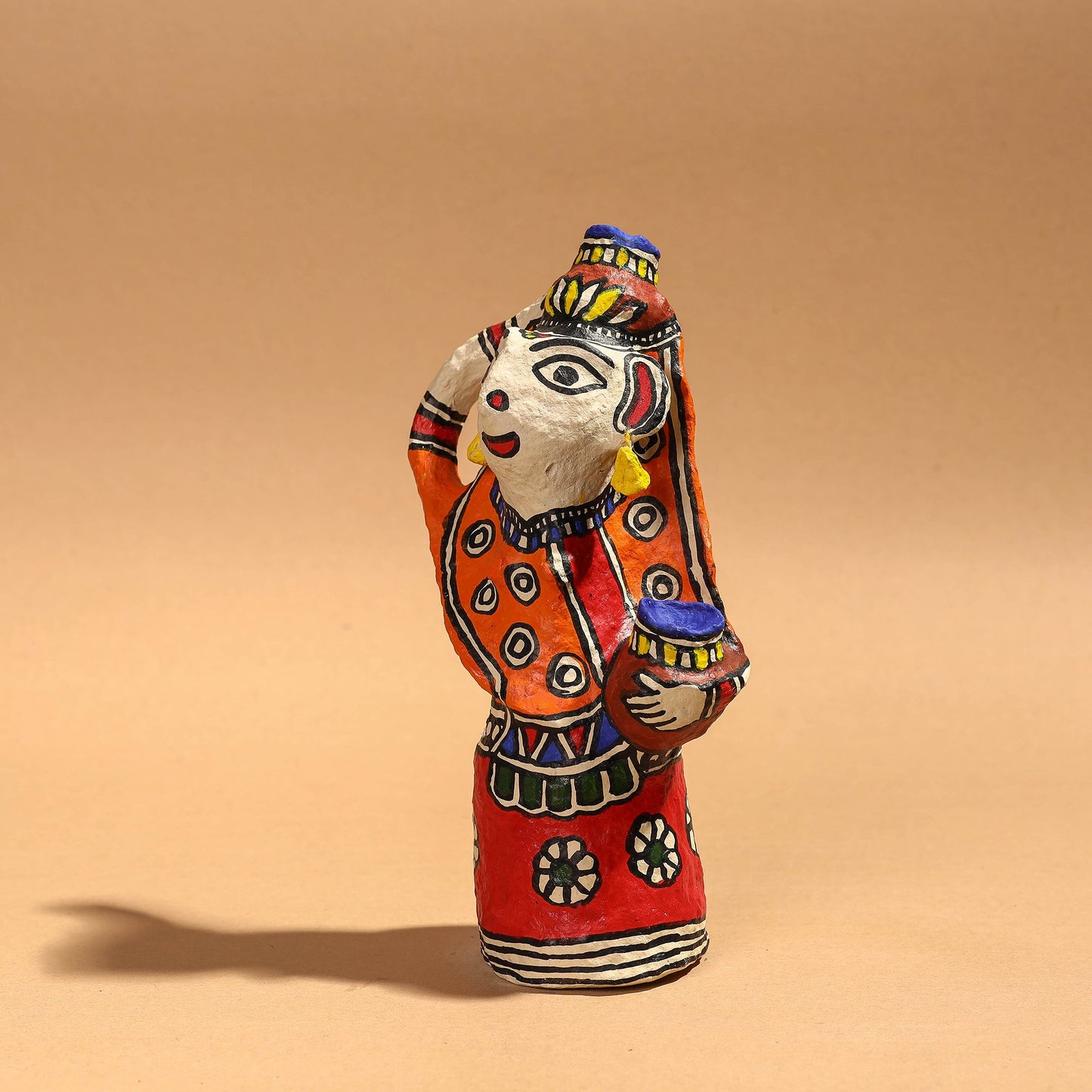 Doll - Madhubani Handpainted Paper Mache Home Decor Item