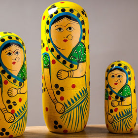  Dolls - Banaras Handpainted Wooden Toy (Set of 10) 