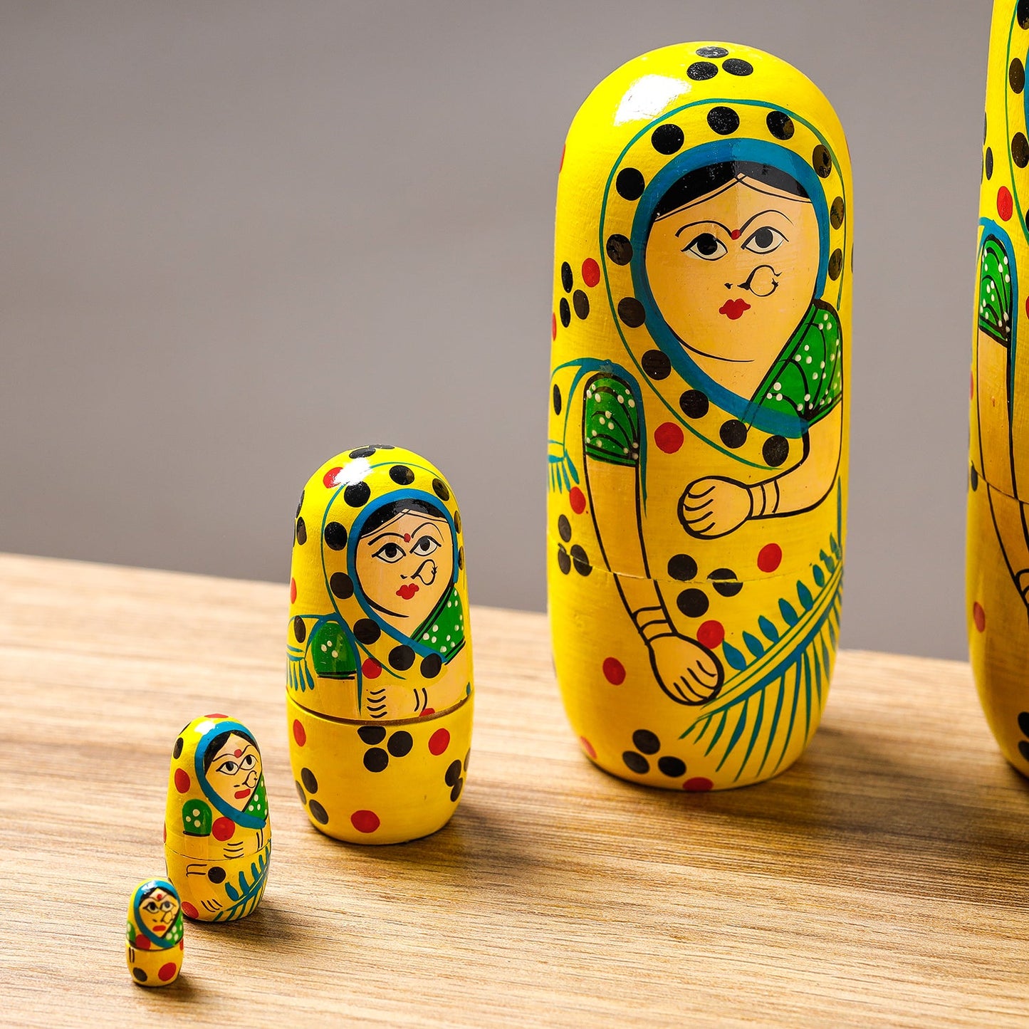  Dolls - Banaras Handpainted Wooden Toy (Set of 10) 