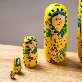  Dolls - Banaras Handpainted Wooden Toy (Set of 10) 