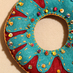  Donut - Handcrafted Embroidered Felt & Beadwork Paperweight 