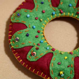  Donut - Handcrafted Embroidered Felt & Beadwork Paperweight 