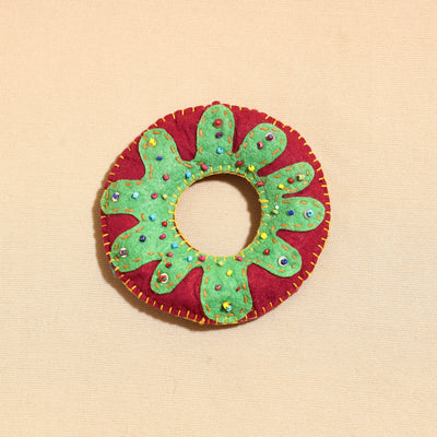  Donut - Handcrafted Embroidered Felt & Beadwork Paperweight 
