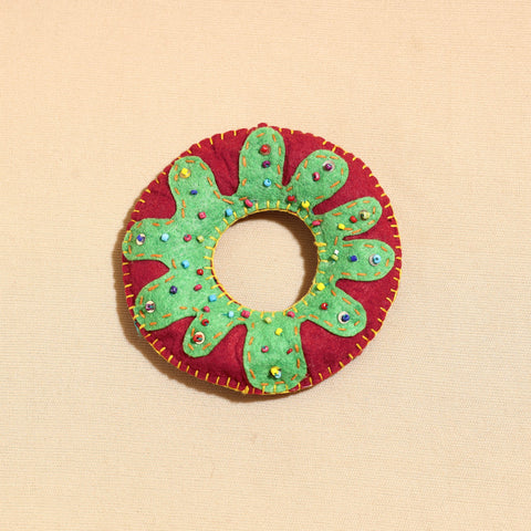  Donut - Handcrafted Embroidered Felt & Beadwork Paperweight 