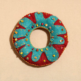  Donut - Handcrafted Embroidered Felt & Beadwork Paperweight 