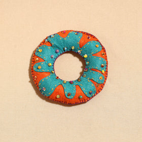  Donut - Handcrafted Embroidered Felt & Beadwork Paperweight