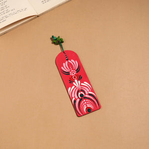 Dot art mandala handpainted wooden bookmark 16 - handcrafted