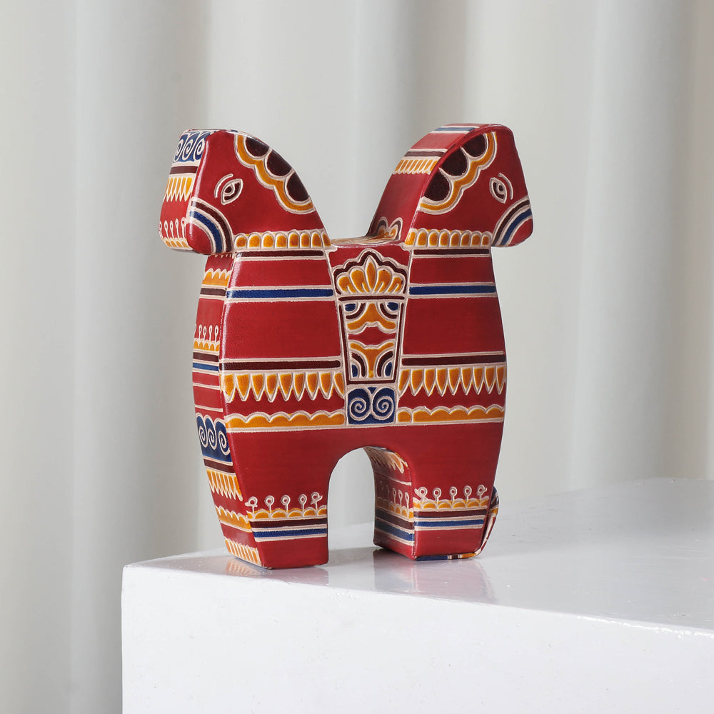  Double Horse Handcrafted Leather Money Bank 