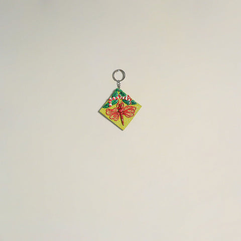 Dragonfly - handpainted clay art keychain 21 - handcrafted