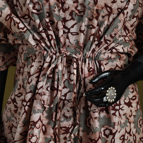 Hand batik cotton short kaftan 37 - handcrafted