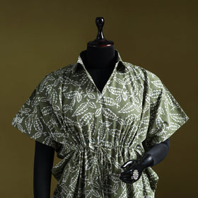 Hand batik cotton short kaftan 19 - handcrafted