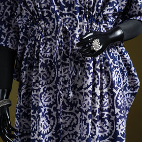 Hand batik cotton long kaftan 06 - handcrafted