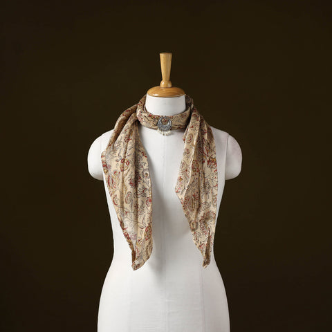 Kalamkari chanderi silk pendant necklace scarf 07