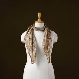 Kalamkari chanderi silk pendant necklace scarf 07