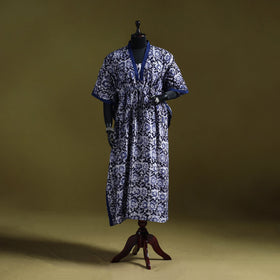 Hand batik cotton long kaftan 04 - handcrafted