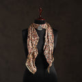 Beige Block Print Chanderi Silk Pendant Necklace Scarf
