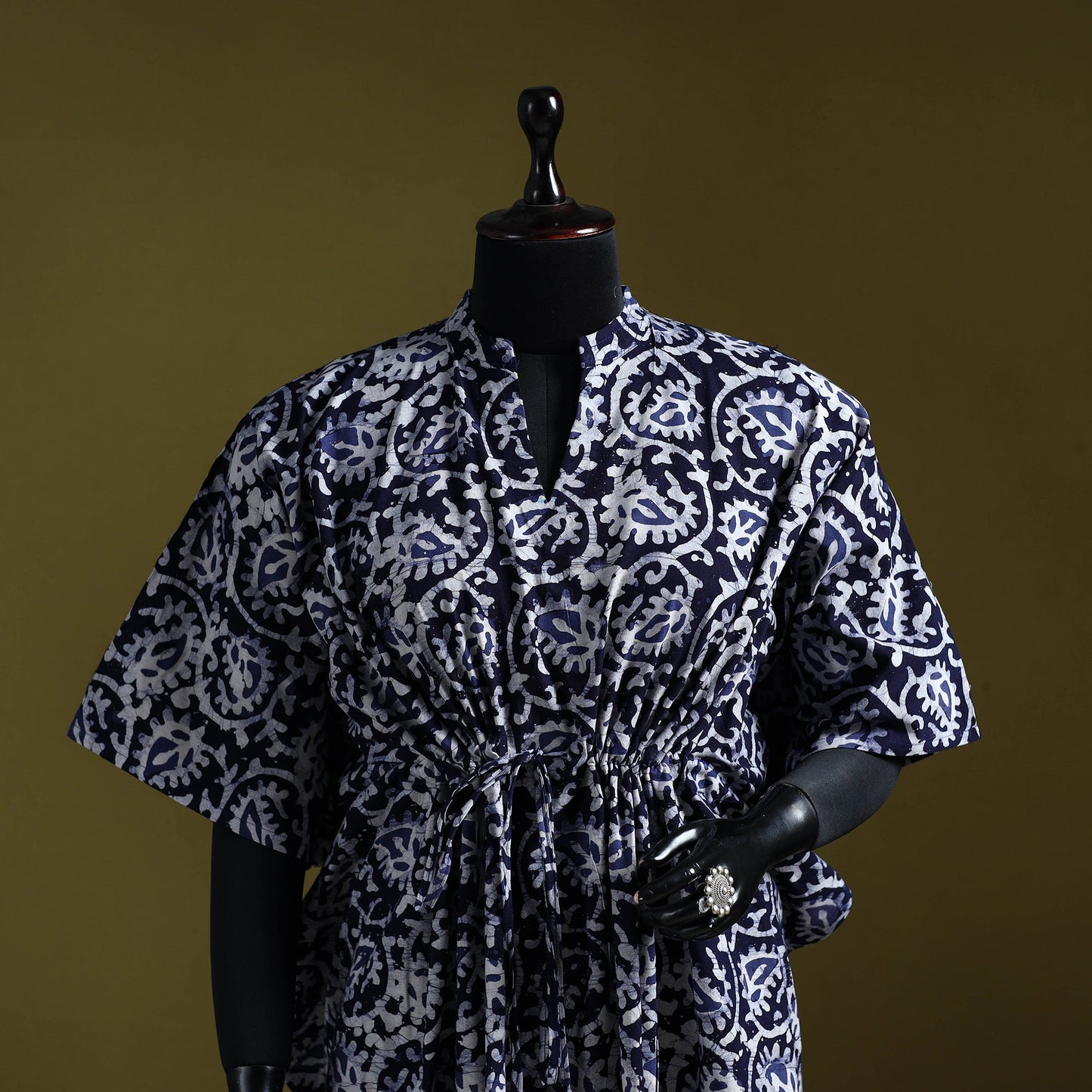 Hand batik cotton medium kaftan 26 - handcrafted