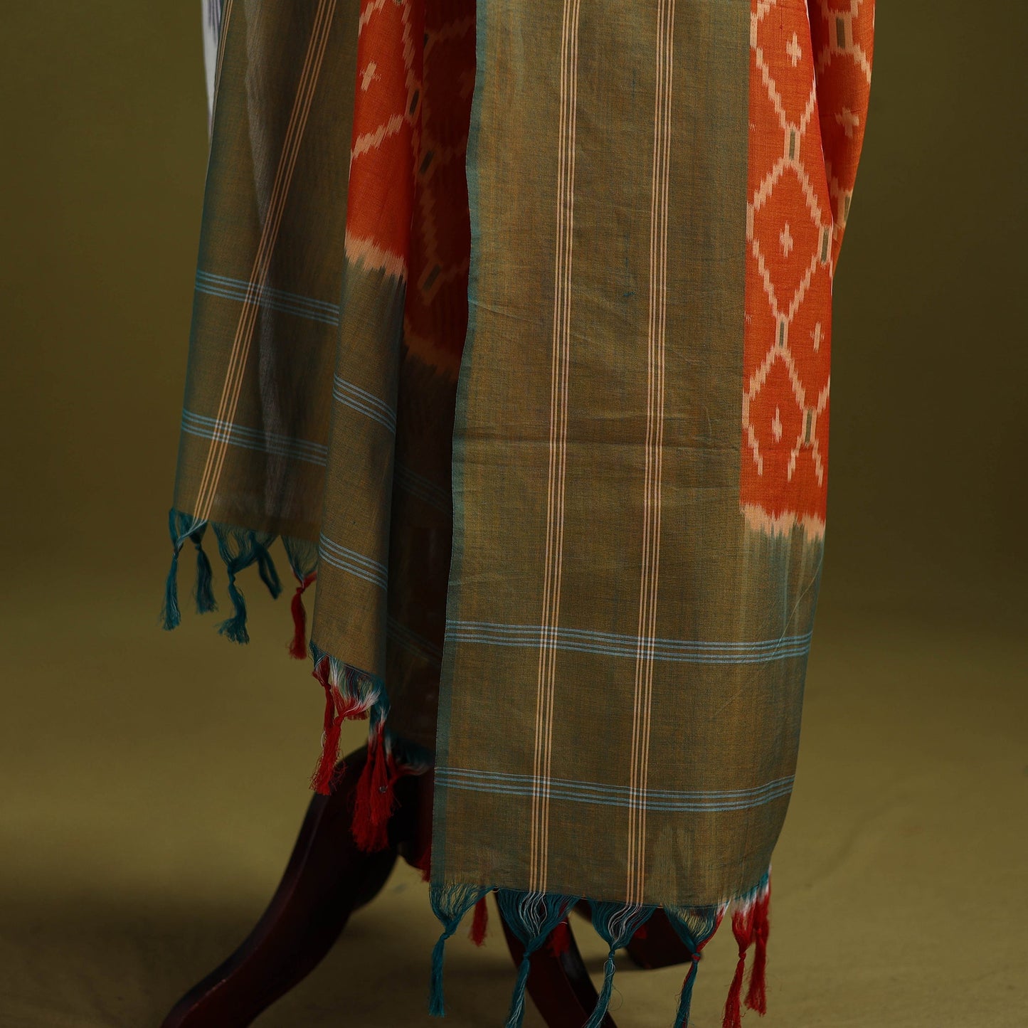 Handloom mercerised cotton pochampally ikat dupatta 06