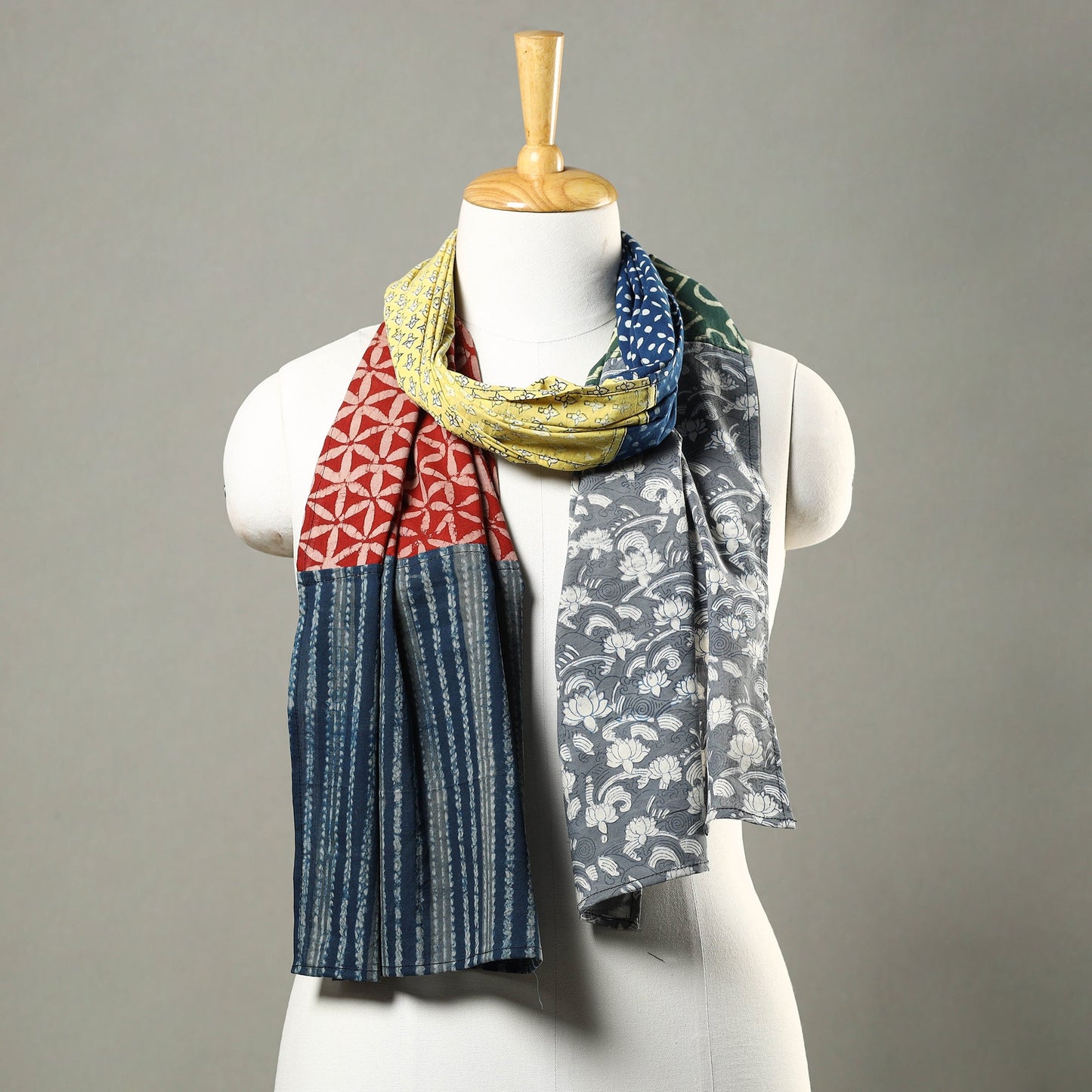 Patchwork Block Printed Cotton Stole