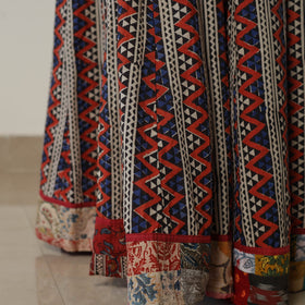  Bagru Block Printed 24 Kali Patchwork Cotton Long Skirt 16 Online at iTokri.com