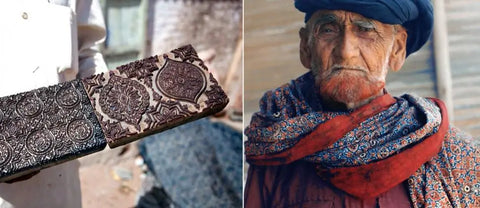 Ajrakh blocks | Maldhari wearing an Ajrakh shoulder cloth