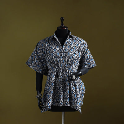 Hand batik cotton short kaftan 21 - handcrafted